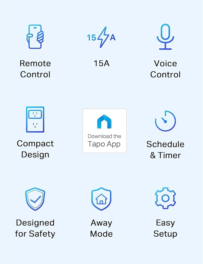 TP-Link Tapo Smart Plug Mini 15A, Smart Home Wi-Fi Plug, Super Easy Setup - Image 2