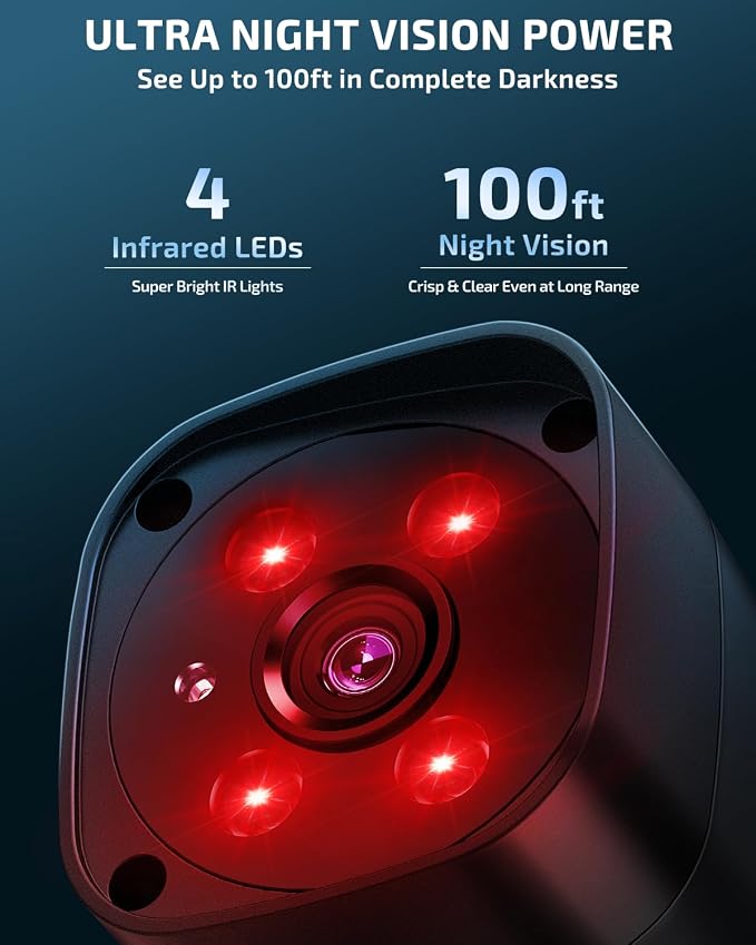 OHWOAI 《Dual Antennas & 130°Wide Angle》Wireless Security Camera System Outdoor - Image 7