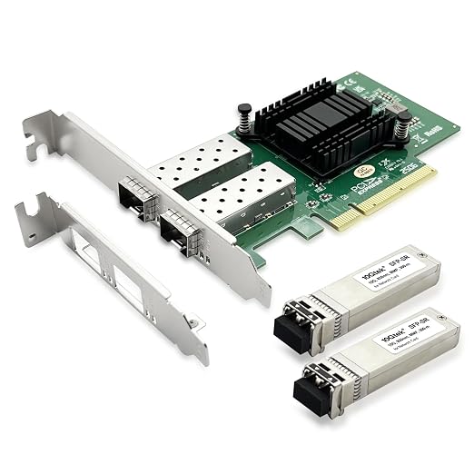 10Gtek 10Gb SFP+ NIC Network Card, Daul SFP+ Ports, 82599ES Controller by 10Gtek