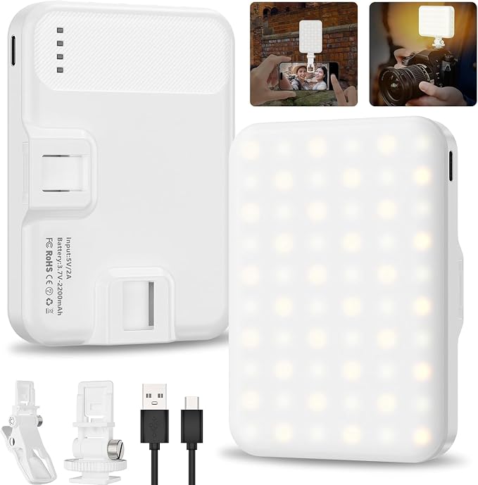 Selfie Light, LED Camera Light Video Lights 60 LED 2200mAh Rechargeable Phone by Hagibis