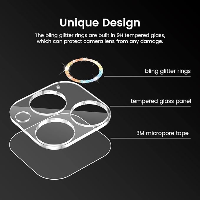 Tensea for iPhone 14 Pro / 14 Pro Max Camera Screen Protector, Tempered Glass - Image 3