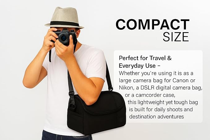 Large Padded Camera Bag with Shoulder Strap – DSLR & Mirrorless Camera Carrying - Image 6
