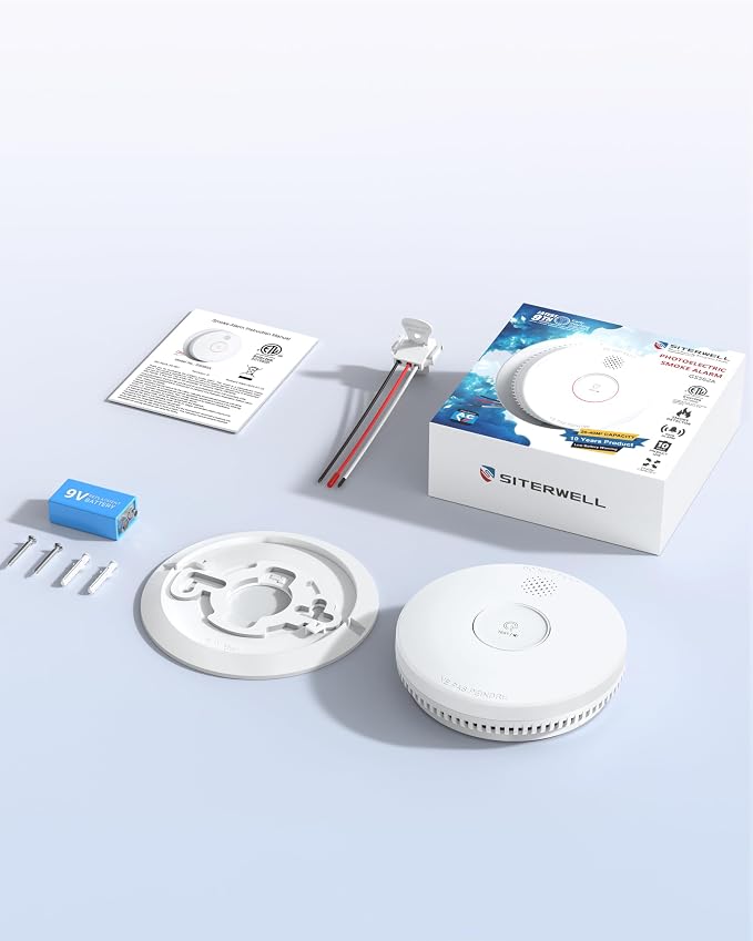 SITERWELL Smoke Detector, Hardwired Interconnected Smoke Detector, - Image 9