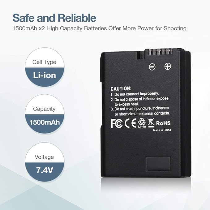 EN-EL14 EN EL14A Battery USB Charger and 2-Pack Rechargeable Batteries - Image 2