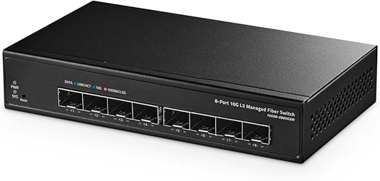 Binardat 8 Port 10 Gigabit SFP+ Managed Switch, Supports 1G/10G SFP+ Module by Binardat
