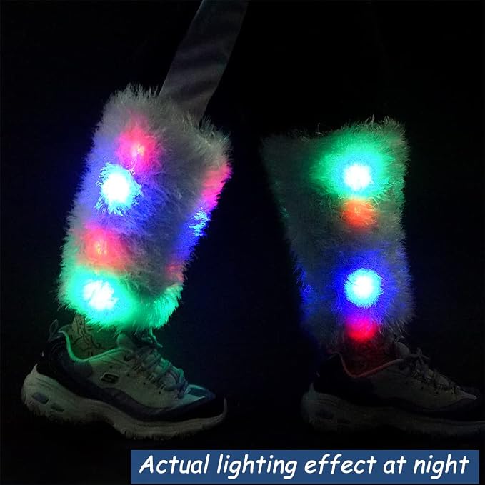 Luwint LED Flashing Furry Arm Leg Warmers - Image 2
