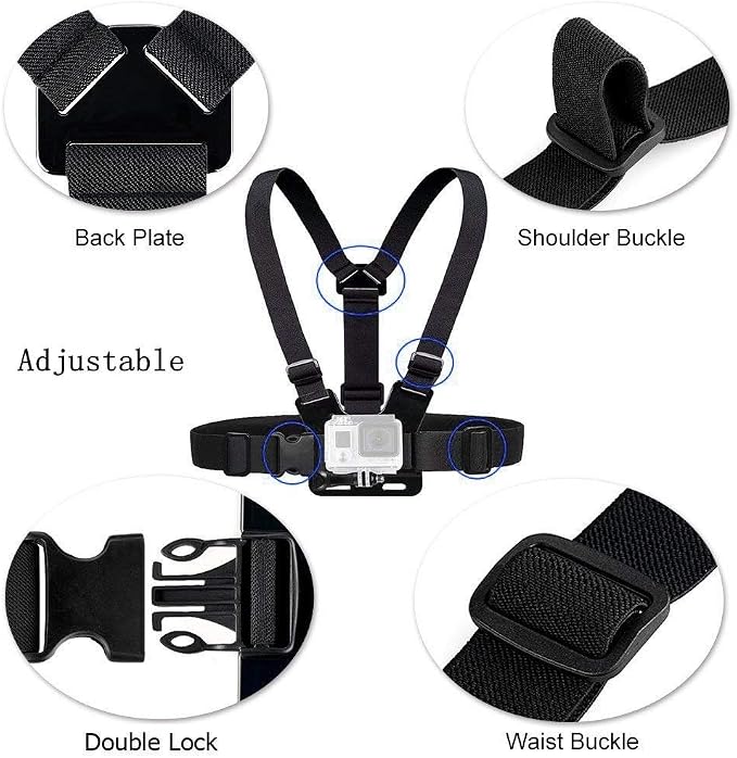 Action Camera Accessories Head Strap Mount Chest Harness Compatible - Image 3