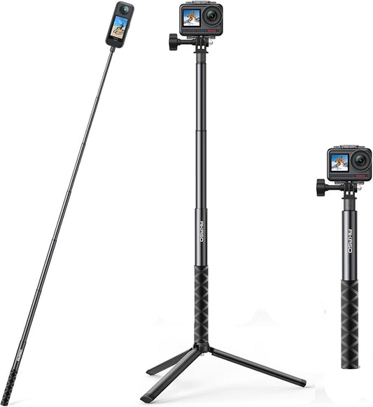 AKASO 49.2"/120cm Extendable Selfie Stick and a Tripod Stand Action Camera by AKASO