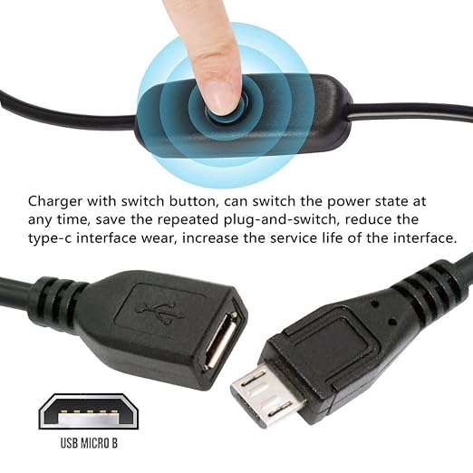 chenyang Micro USB Power Switch Extension Cable Micro USB Male to Female - Image 5
