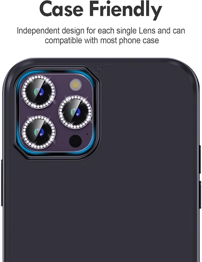 for iPhone 14 Pro/14 Pro Max Camera Lens Protector Bling, 9H Hardness - Image 6