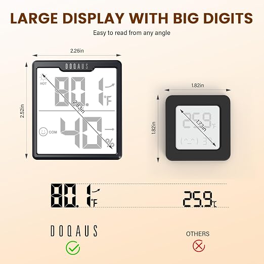 DOQAUS 3 Pieces Digital Hygrometer Indoor Thermometer Humidity Meter - Image 4