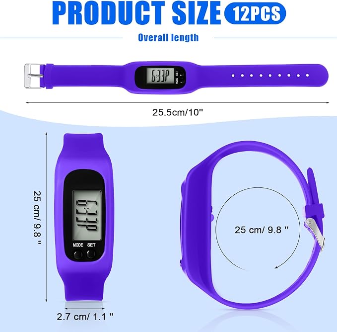 Geyoga Pedometer for Walking Steps and Miles Pedometer Watch Silicone Steps - Image 2