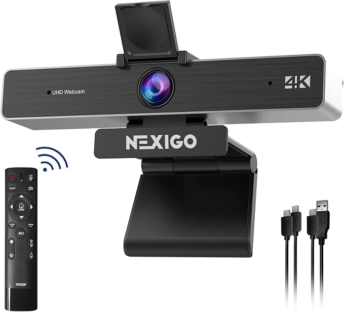 Zoom Certified, NexiGo N950P 4K Zoomable Webcam, RF Remote, Sony_Starvis Sensor by NexiGo