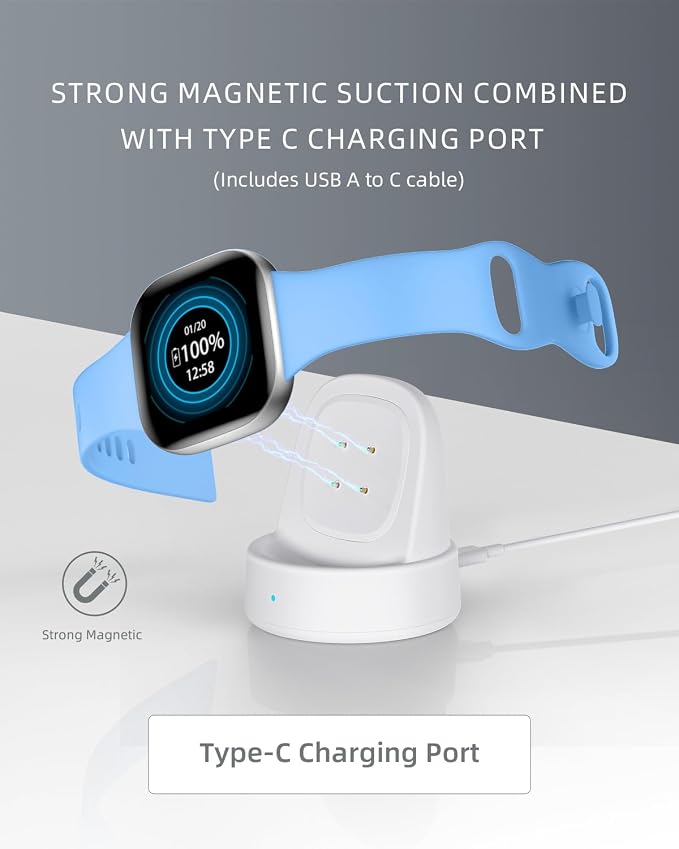 Charger Dock for Fitbit Sense/Sense 2/Versa 3/Versa 4, Charger Replacement - Image 2