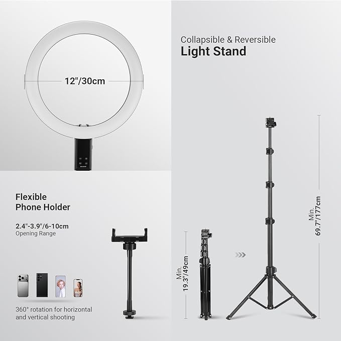 NEEWER 12" Selfie Ring Light - Image 7