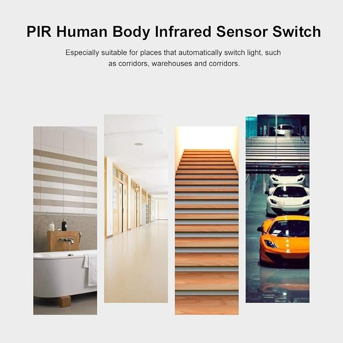 PIR Motion Sensor Smart Switch, 86-type Light-sensitive 180 Degrees Motion - Image 5