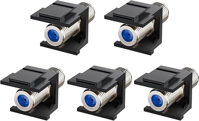 VCE Coax Keystone Jack Insert, 3GHz Nickel-Plated and Black Coaxial Cable by VCE