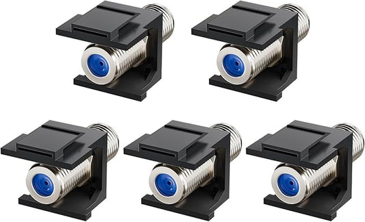 VCE Coax Keystone Jack Insert, 3GHz Nickel-Plated and Black Coaxial Cable by VCE