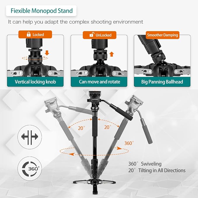 Extendable Camera Aluminum Monopod - Image 4