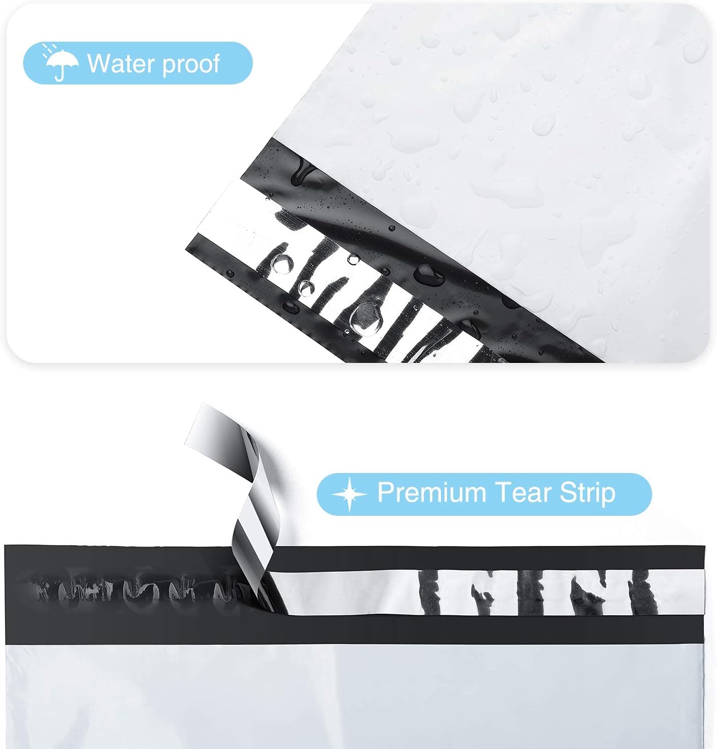 Fuxury 500pcs Poly Mailers 19x24 Inch,Self Adhesive Shipping Bags for Clothing,Waterproof Shipping Envelopes Mailers Poly Package Bags for Small Business,Flexible Mailing Bags White