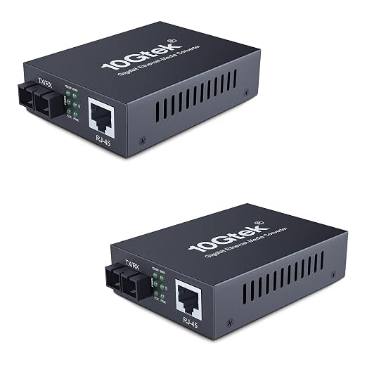 2PCS Gigabit SC to RJ45 Fiber Media Converter, Single Mode to Ethernet by HiFiber