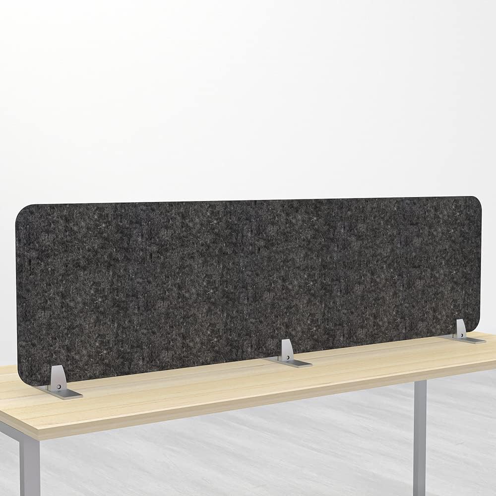 Freestanding Acoustic Desk Divider with Mount | Eco-Friendly Privacy Screen Panel | Noise Reducing Desk Partition | Tackboard Option & Easy to Install | Made from Recycled Plastic | Emerald Green -