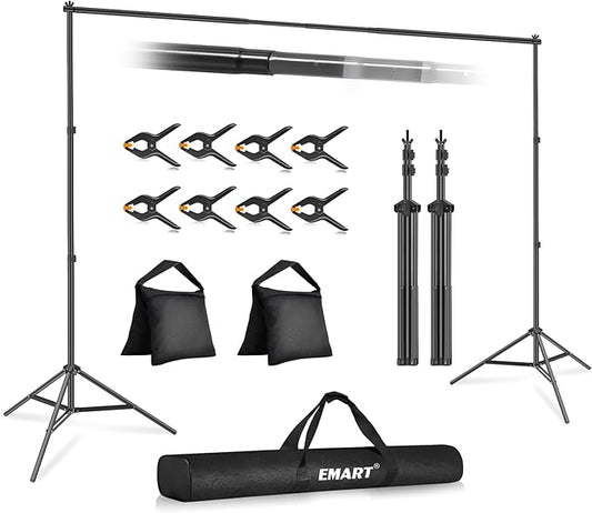 EMART Backdrop Stand 10x7ft Photo Studio Adjustable Background Stand Support kit by EMART