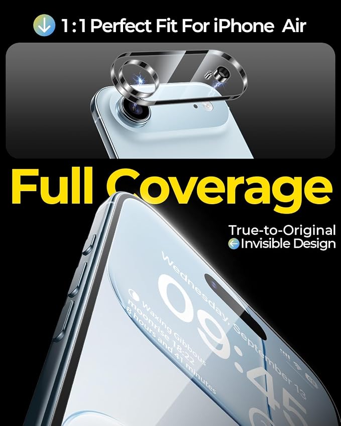 MRGLAS TOP 9H+ Glass 2+2 Packs for iPhone Air Privacy Screen Protector - Image 5