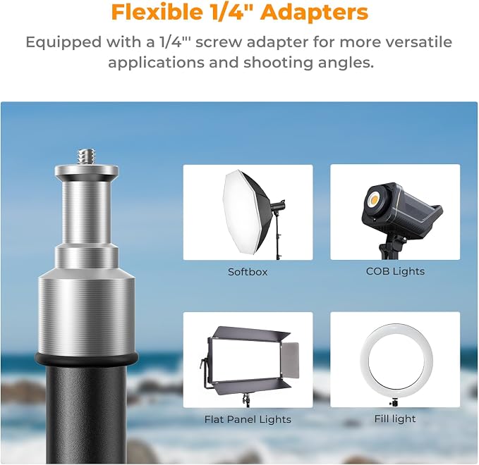 K&F CONCEPT Light Stand for Photography, 7.5ft/2.3M Portable Extendable Photo - Image 2