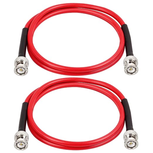 MOOKEERF BNC Cable - 3FT 2PCS RG58 50 ohm BNC Male to Male Coax Cables Low Loss by MOOKEERF
