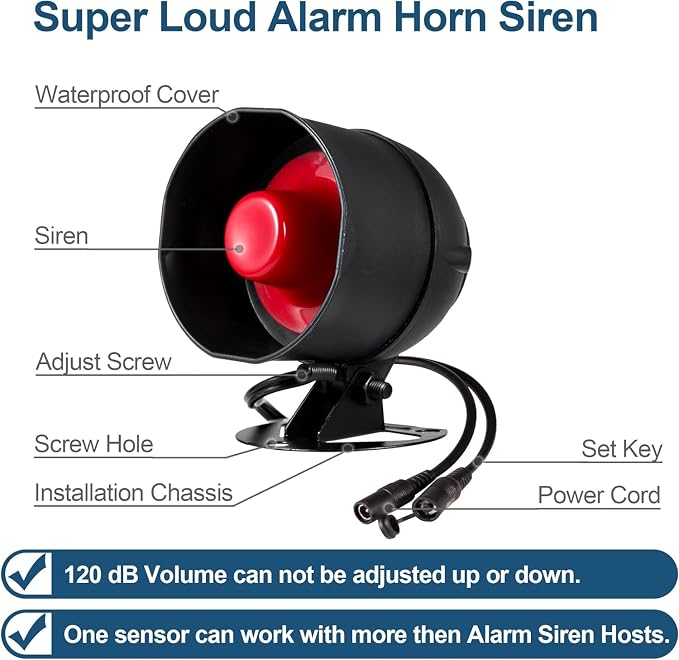 WiFi Alarm Home Security System, 120dB Alarm System - Image 4