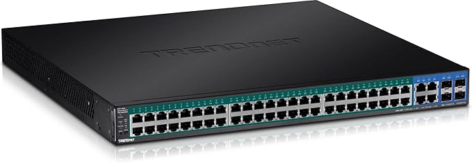 TRENDnet 52-Port Web Smart PoE+ Switch, 48 x Gigabit PoE+ Ports, 4 x Shared by TRENDnet
