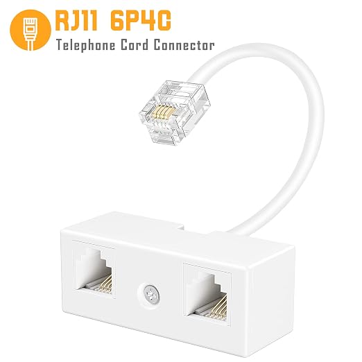 Uvital RJ11 Duplex Wall Jack Adapter Dual Phone Line Splitter, Two Way - Image 4