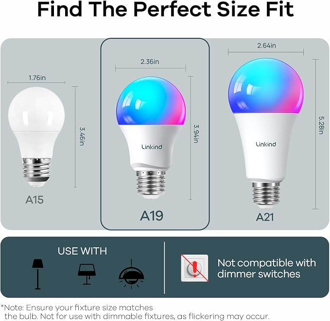 Linkind Matter Smart Light Bulb, WiFi Smart Bulbs, Work - Image 9