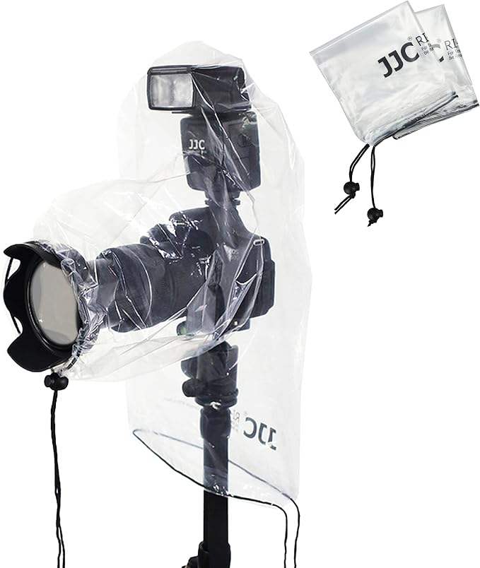 2 Pack Camera Rain Cover with Flash Clear Dust Proof Sleeve Protection by Kiorafoto