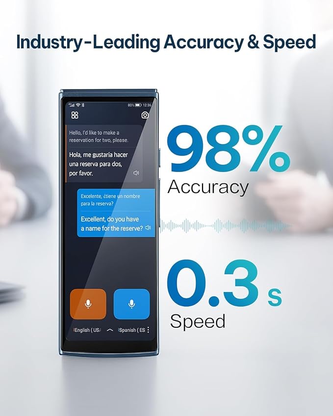 iFLYTEK AI Language Translator Device — 60 Languages, Real-Time Split-Screen & - Image 3