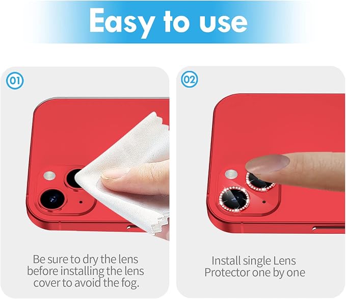 for iPhone 14 / iPhone 14 Plus Camera Lens Protector Bling, 9H Hardness - Image 7