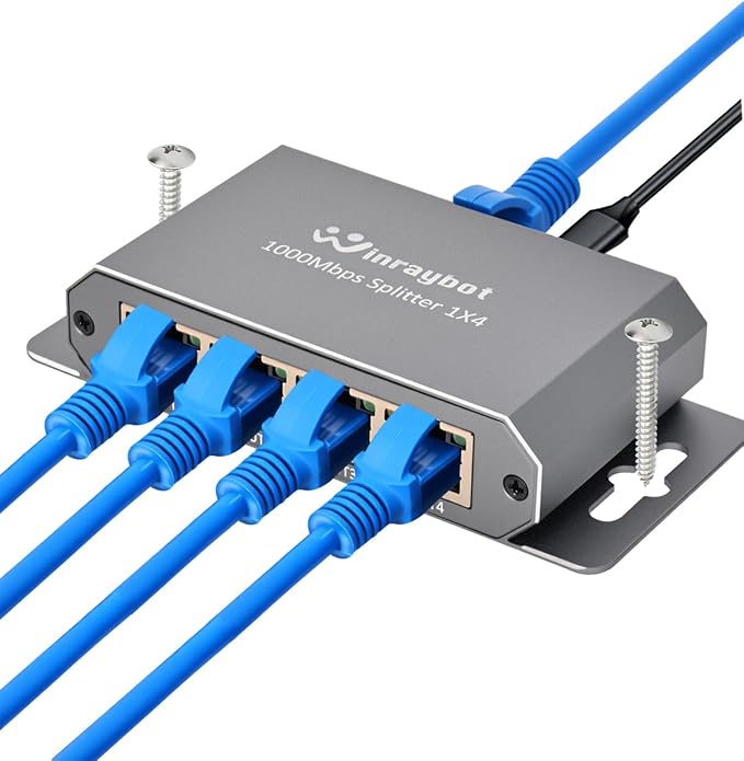 4 Port Gigabit Ethernet Splitter 1 to 4 by WinRaybot