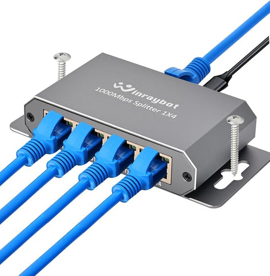 4 Port Gigabit Ethernet Splitter 1 to 4 by WinRaybot