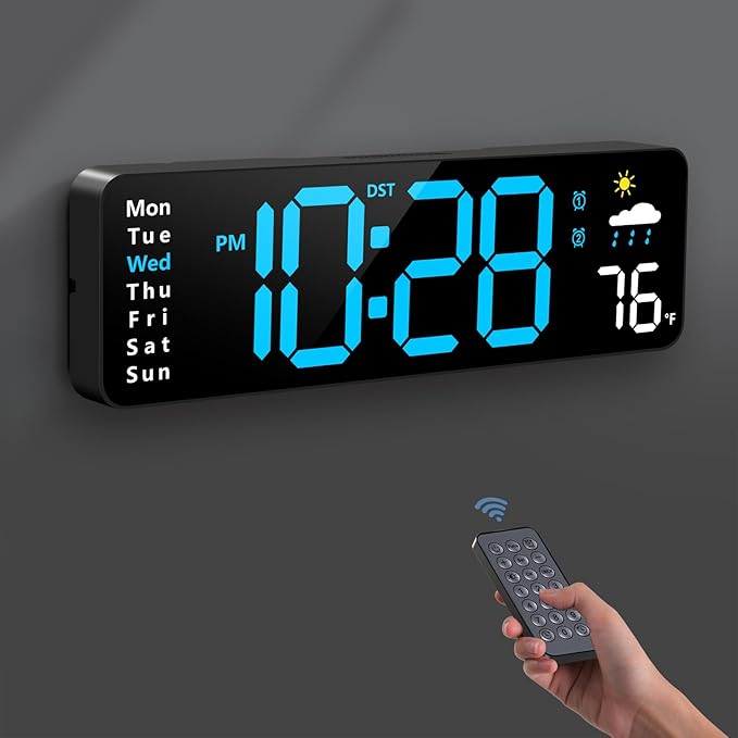 Digital Wall Clock, Digital Clock Large Display by DigitalAlarmClocks