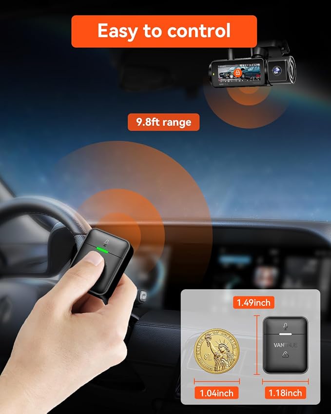 Vantrue Remote Control with Event Locking, Audio ON/Off Function, 9.8ft Range - Image 3