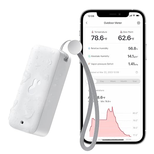 SwitchBot IP65 Indoor Outdoor Hygrometer Thermometer Wireless, 394ft Bluetooth by SwitchBot