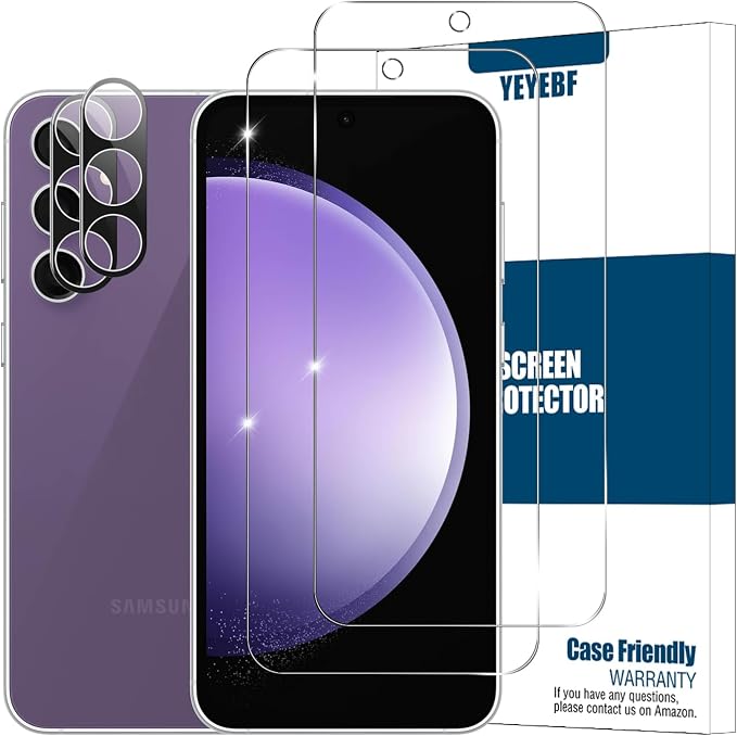 Galaxy S23 FE HD Clear Tempered Glass Screen Protector + Camera Lens Protectors by YEYEBF