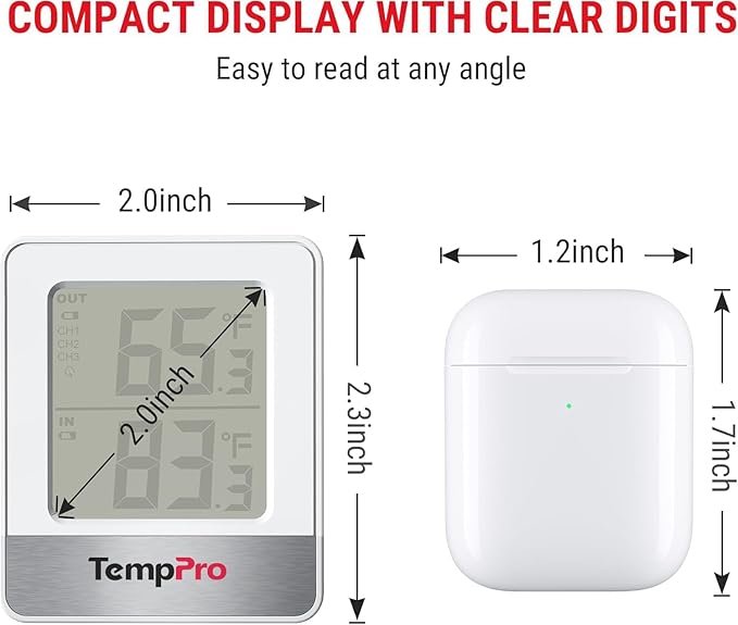 TempPro Indoor Outdoor Thermometer Wireless 500FT, Outside Greenhouse - Image 8