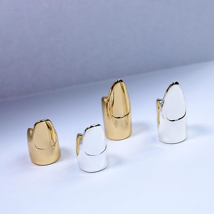 LIANXUE Metal Nail Cover Ring Hip Hop Cosplay Unisex Punk Gold Silver Color - Image 7