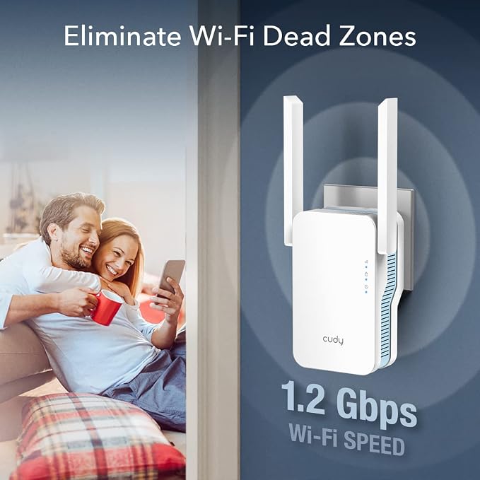 Cudy AC1200 WiFi Extender, 1.2Gbps Home Signal Booster, Dual Band 5GHz/2.4GHz - Image 3