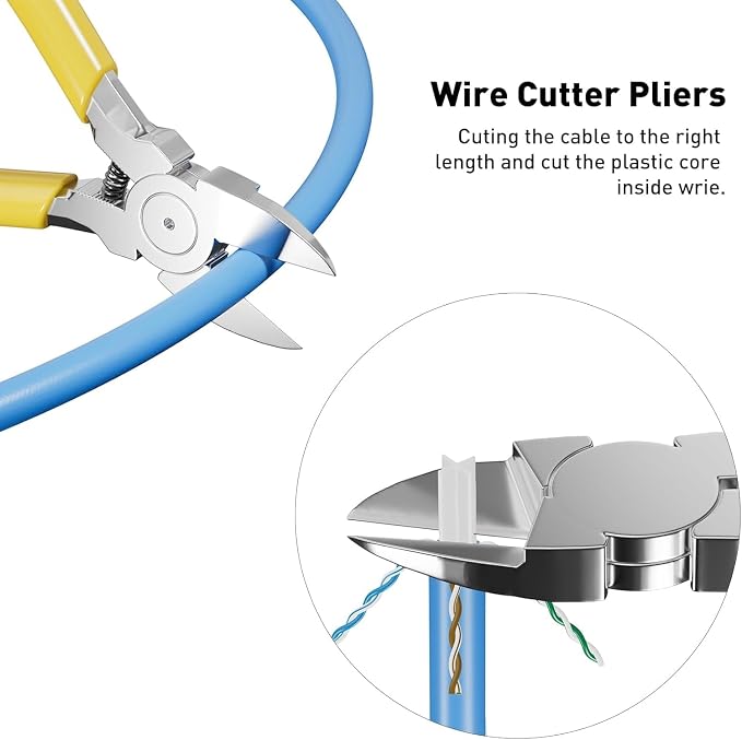 Cat7 RJ45 Crimping Tool, Ethernet Crimping Tool Kit - Image 6