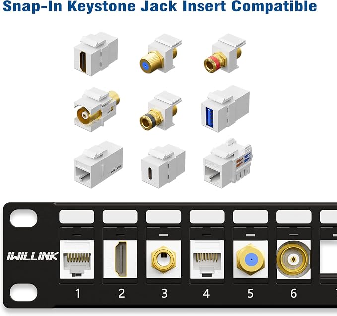 iwillink 24 Port Blank Keystone Patch Panel - Image 6