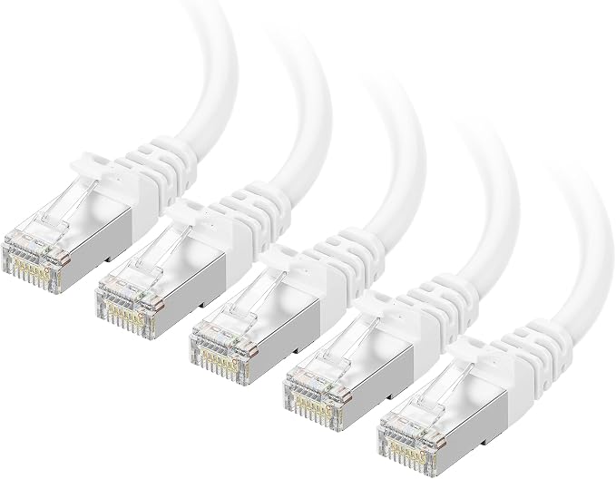 Cable Matters 10Gbps 5-Pack Snagless Shielded Cat 6A Ethernet Cable - 7ft by CableMatters