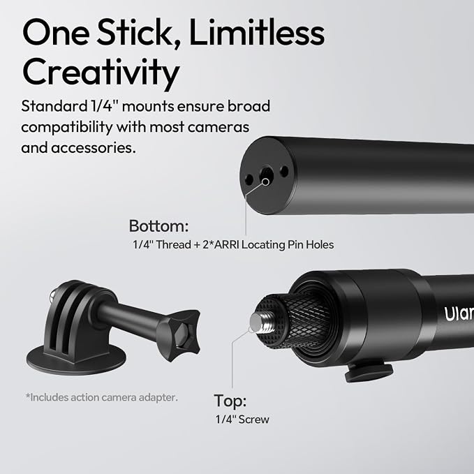 44.88" Invisible Selfie Stick for Insta360 X5/X4/X3/DJI Osmo 360 - Image 4